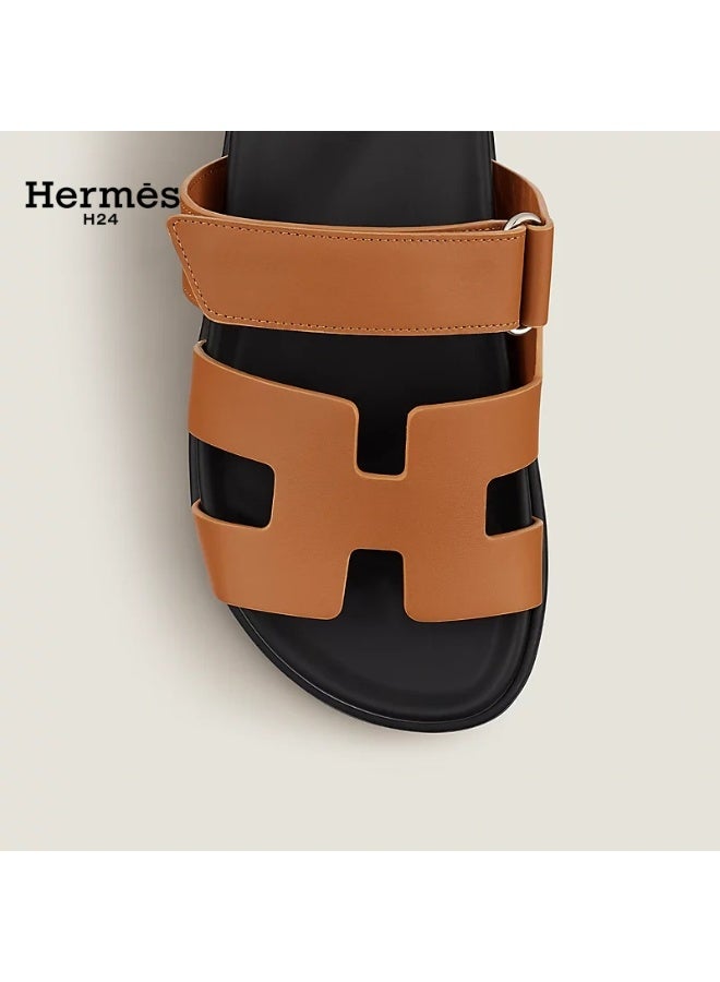 Hermes H24 صندل ”H24 Chypre“ من هيرميس للنساء، بنظام فيلكرو، لون بني - Image 5