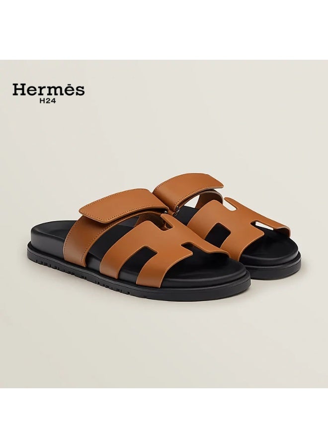 Hermes H24 صندل ”H24 Chypre“ من هيرميس للنساء، بنظام فيلكرو، لون بني - Image 1