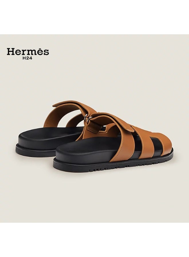 Hermes H24 صندل ”H24 Chypre“ من هيرميس للنساء، بنظام فيلكرو، لون بني - Image 2