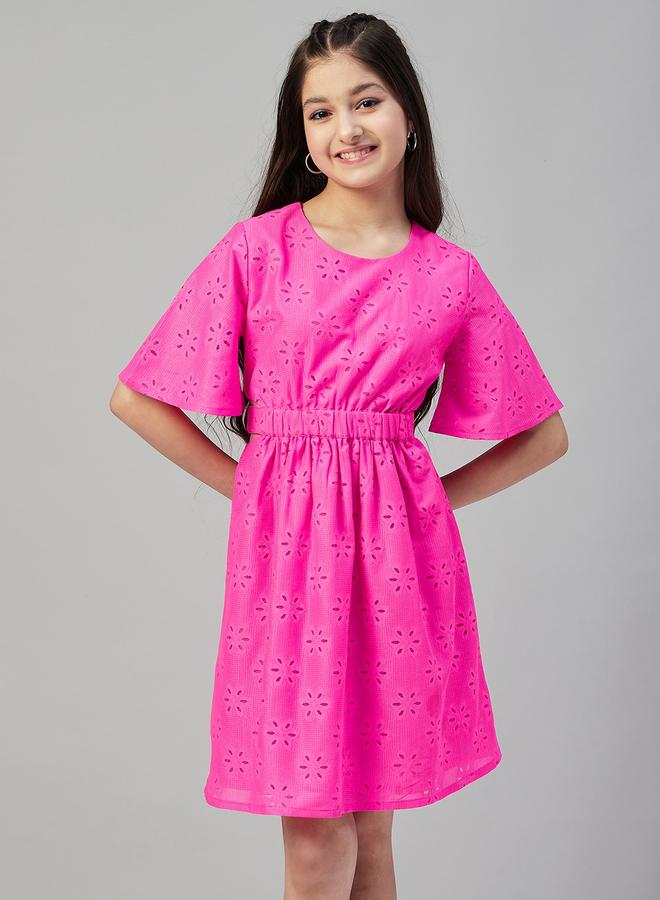 ستايلو بج فستان ستايلو بوغ دانتيل بخصر مطاطي - Image 1