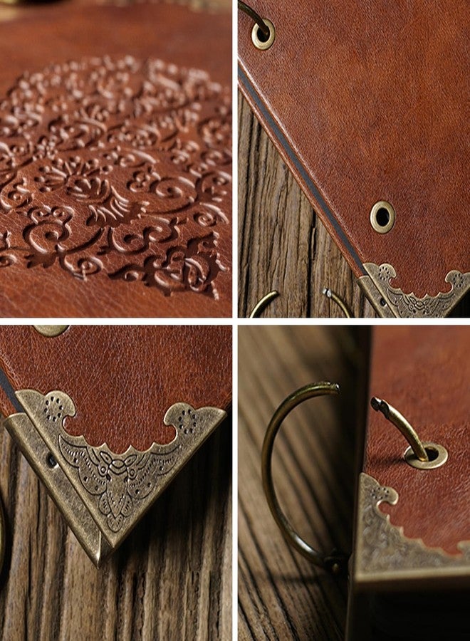 ADVcer Photo Album Scrapbook, 12x12 inch 50 Pages Vintage Leather Cover Big Three-Ring Binder Love Picture Booth DIY Scrapbooking Albums with 408pcs Self Adhesive Photos Corners for Memory Keep, Heart - Image 3