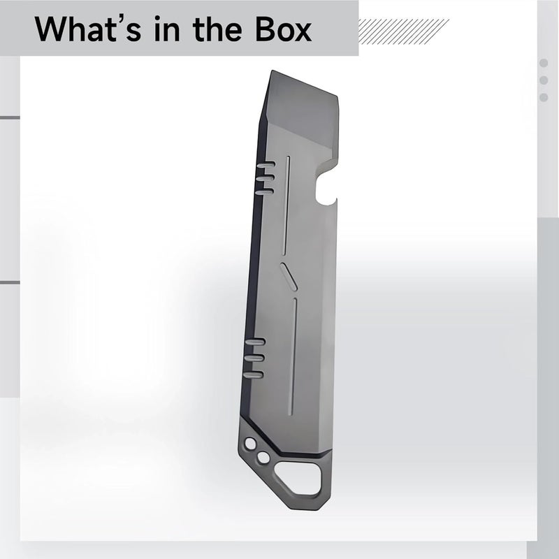Outdoor Multitool Tc4 Titanium Alloy Pry Bar, Keychain Emergency Tool, Heavy Duty, Bottle Opener Flathead, 4.09 in / 10.4 Cm Grey, Camping Hiking Everyday Use - Image 3