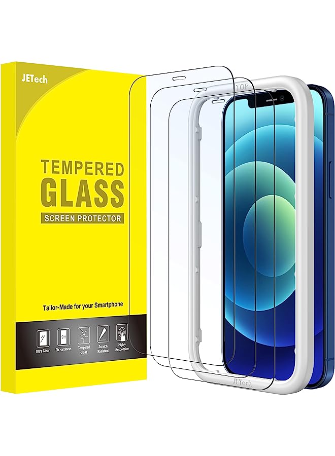 Jetech Full Coverage Screen Protector For Iphone 12/12 Pro 6.1-Inch, Tempered Glass Film With Easy Installation Tool, Case-Friendly, Hd Clear, 3-Pack - Image 1