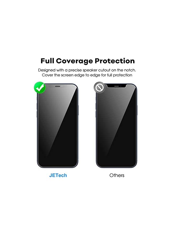 Jetech Full Coverage Screen Protector For Iphone 12/12 Pro 6.1-Inch, Tempered Glass Film With Easy Installation Tool, Case-Friendly, Hd Clear, 3-Pack - Image 3