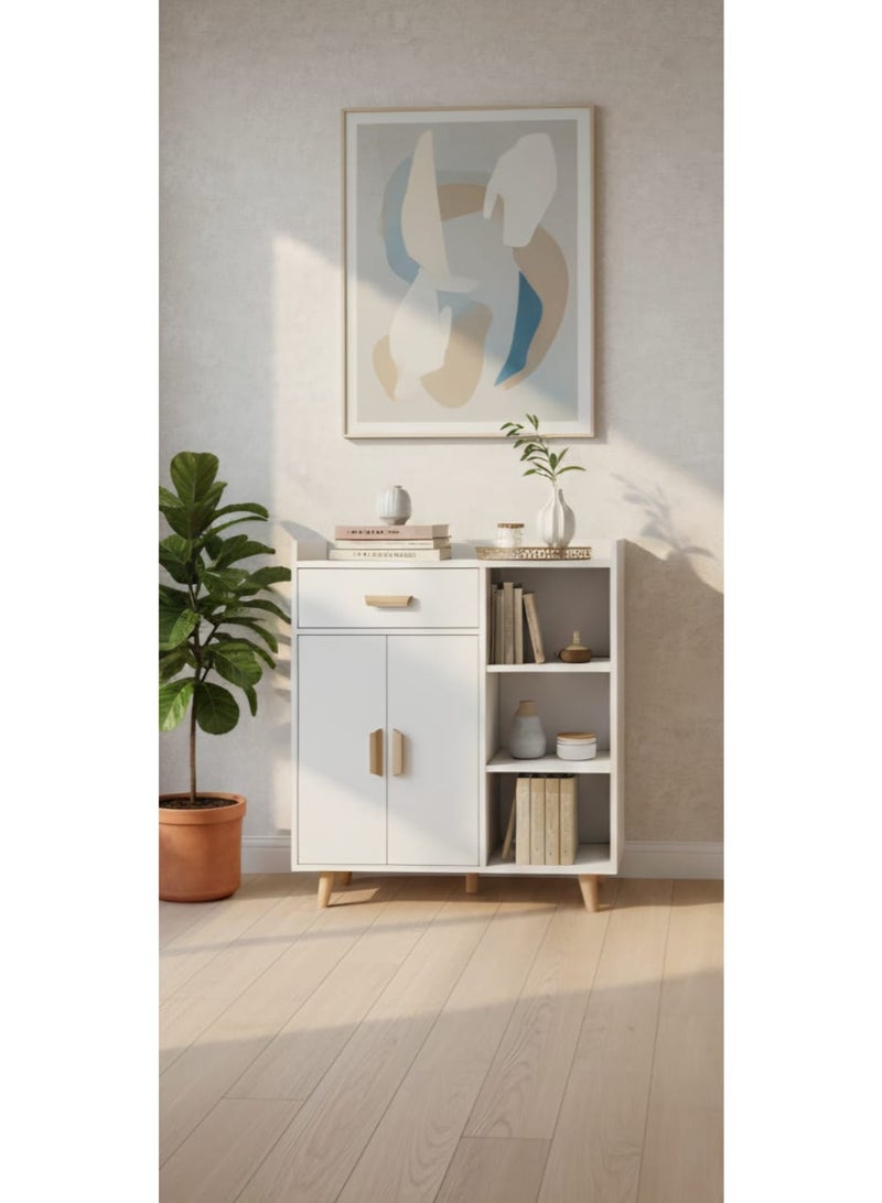 إكسبرت خزانة ركن القهوة مع درج تخزين، خزانة جانبية مع طبقة قابلة للتعديل، خزانة تخزين المطبخ لغرفة الطعام، رف تخزين فرن الميكروويف في المطبخEI-208 - Image 3