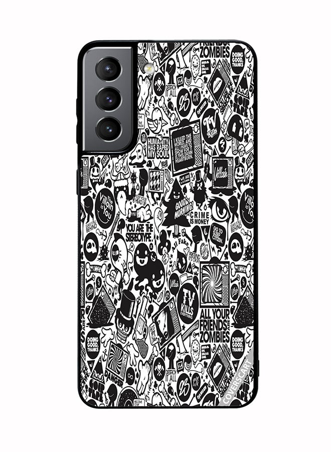 COVERSCART Protective Case Cover For Samsung Galaxy S21 5G B And W Toons Design Multicolour