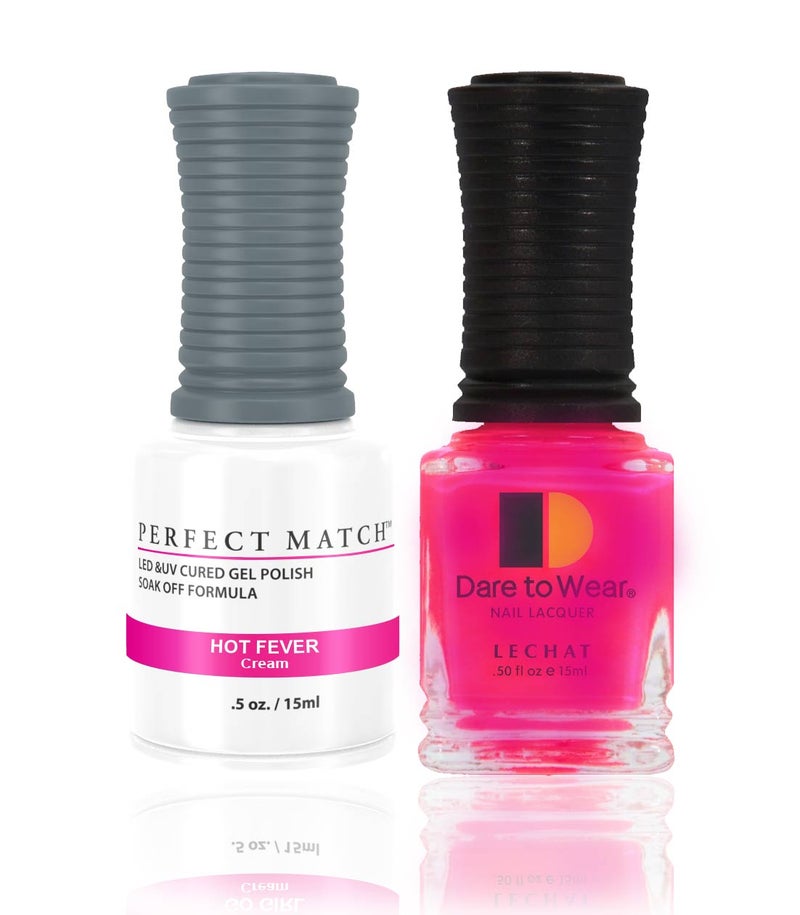 Lechat Perfect Match Gel Nail Polish 15ml Soak Off Long Lasting High Shine UV LED Gel Non Toxic Easy Application Wide Color Range for Manicure and Pedicure Hot Fever PMS44