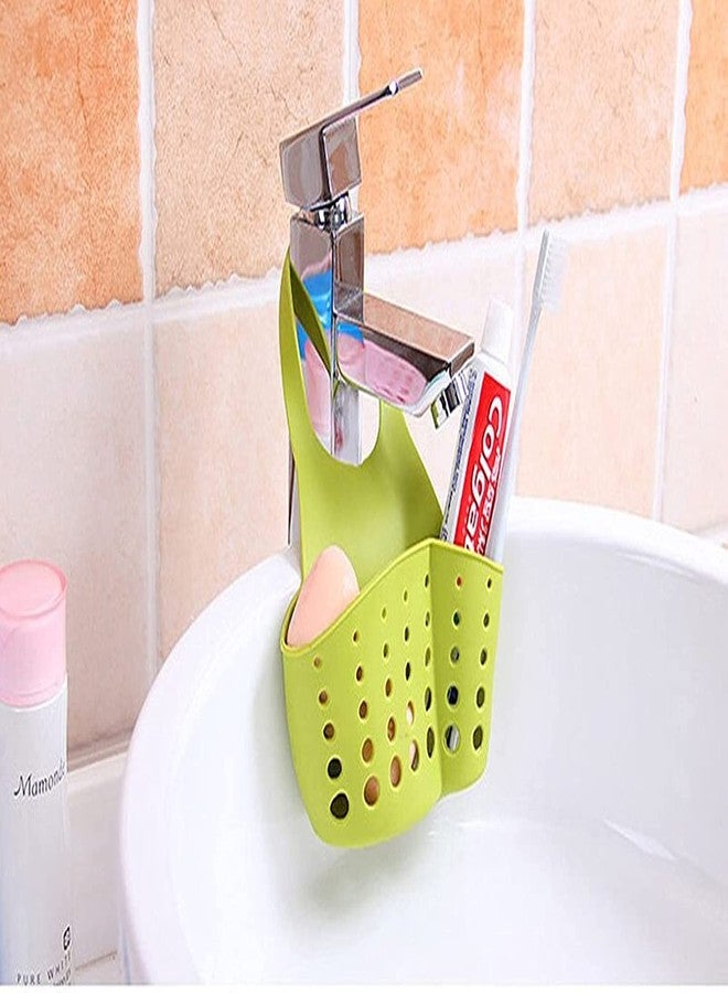 KIDINGTON 1PC Kitchen & Bathroom Sponge Soap Silicone Basket Water Draining Hanging Holder Organizer Faucet Sink Caddy Scrubber Dispenser Storage Container - Image 3