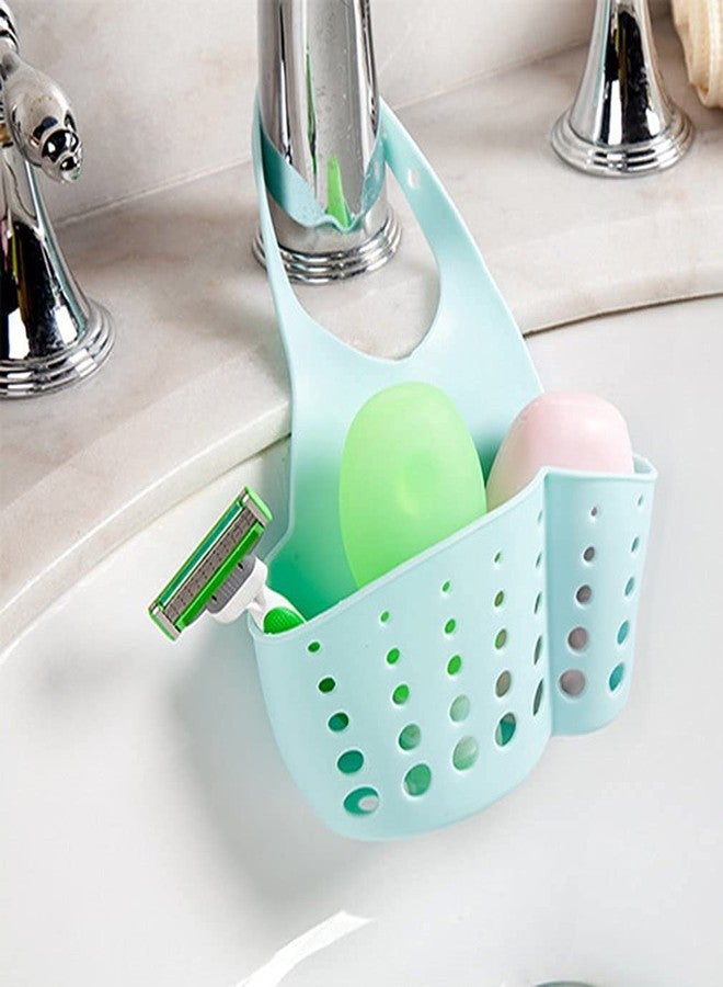 KIDINGTON 1PC Kitchen & Bathroom Sponge Soap Silicone Basket Water Draining Hanging Holder Organizer Faucet Sink Caddy Scrubber Dispenser Storage Container - Image 1