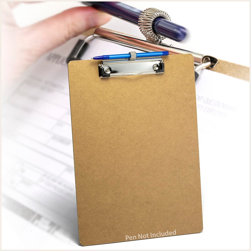 Officemate Wood Clipboard Letter Size Low Profile Clip with Pen Holder 83249