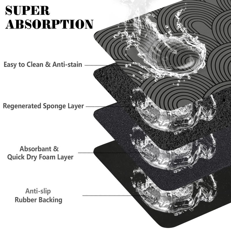 Ayiashiab Dog Food Mats for Floors Absorbent, Pet Cat Food Mat - Quick Dry Dog Bowl Mats for Food and Water, Eco-Friendly Boho Pet Supplies - Image 3