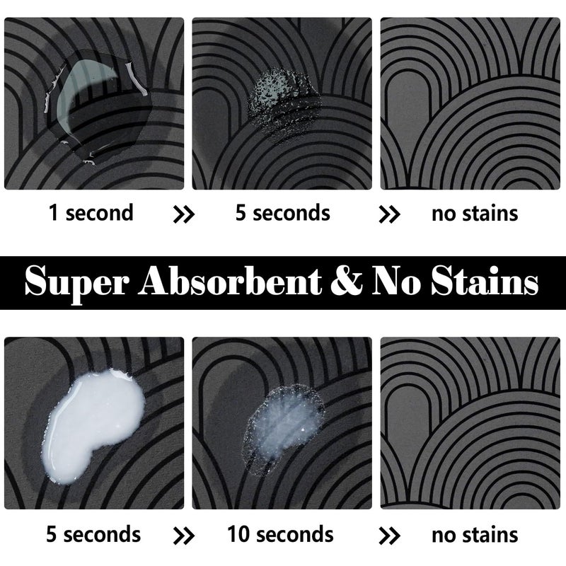 Ayiashiab Dog Food Mats for Floors Absorbent, Pet Cat Food Mat - Quick Dry Dog Bowl Mats for Food and Water, Eco-Friendly Boho Pet Supplies - Image 2