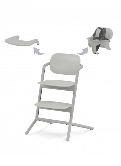 Lemo 2 High Chair System, Grows With Child Up To 209 Lbs, One-Hand Height And Depth Adjustment, Anti-Tip Wheels Safety Feature - Suede Grey