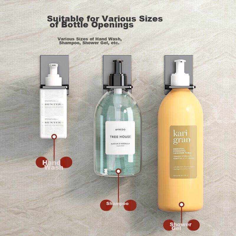 Xinpei Shower Gel Holder, No Drilling Required, Hand Soap Dispenser Rack, Dishwashing Liquid Hanger, Bathroom And Kitchen Wall-Mounted Organizer - Image 4