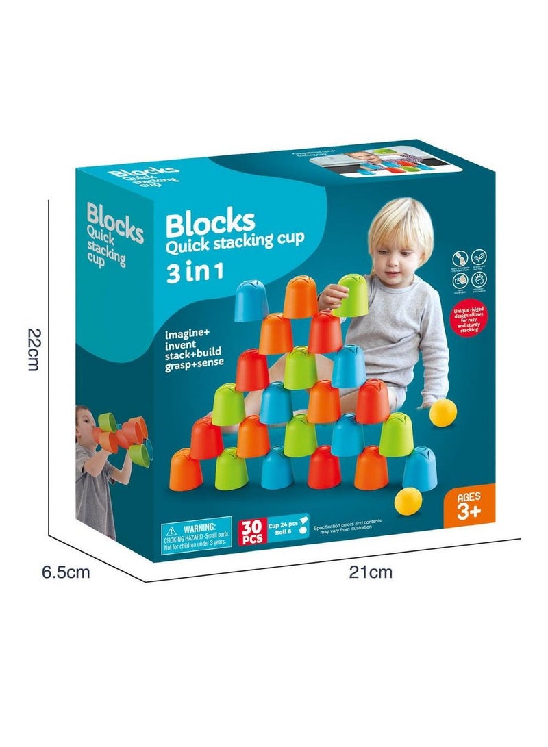 فول جوي لعبة تركيب الاكواب 3 في 1 عدد 30 قطعة  33-2861408 - Image 4