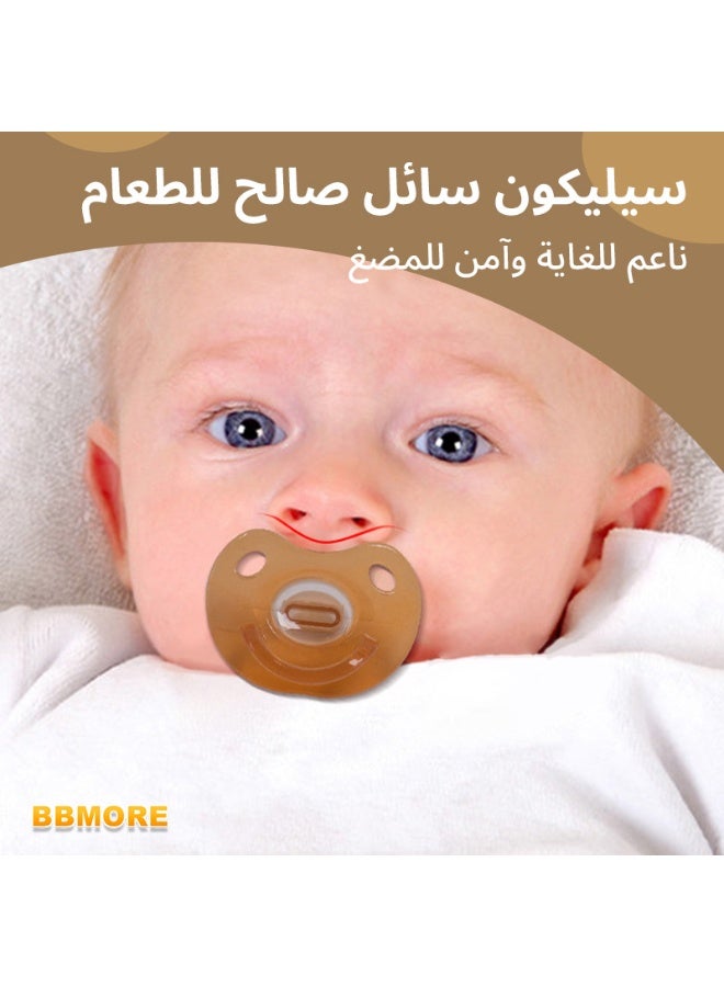 BBMORE Silicone Baby Pacifier with Storage Case and Anti-Drop Clip – Round Tip for Daytime,  BPA-Free Food-Grade Liquid Silicone, Soft, Breathable Vents, One-Piece Design, 0-24 Months - Image 4