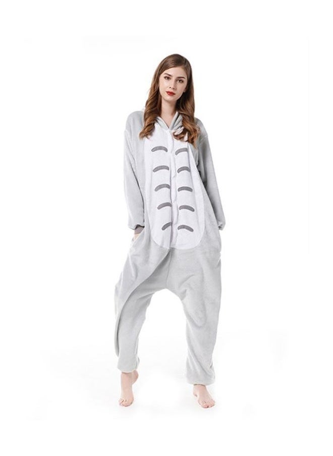 yongsheng Cartoon Character Themed Grey/White,Animal Onesie Adult Unisex One-Piece Pajamas Cosplay Costume For Men Women(L)  - Image 1