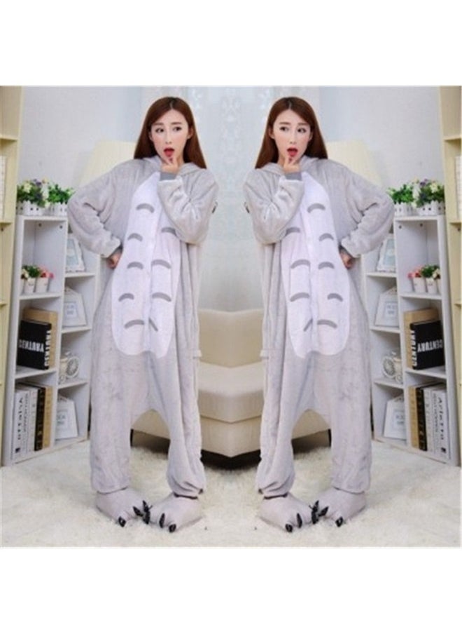yongsheng Cartoon Character Themed Grey/White,Animal Onesie Adult Unisex One-Piece Pajamas Cosplay Costume For Men Women(L)  - Image 4