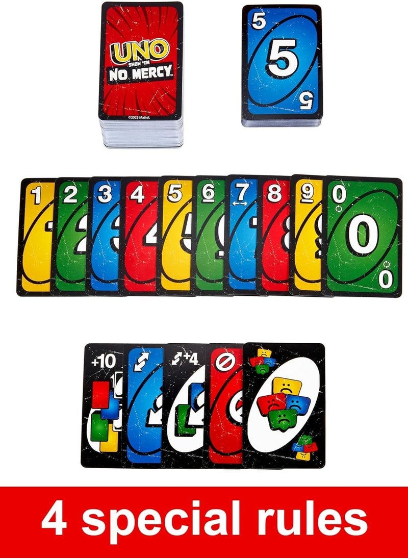 Generic - UNO Show 'Em No Mercy, Kids, Adults, Family Night, 2-10 Players | Iconic Characters, Engaging Gameplay, Develop Strategies & Skills Bundle (168 Cards) - Image 1