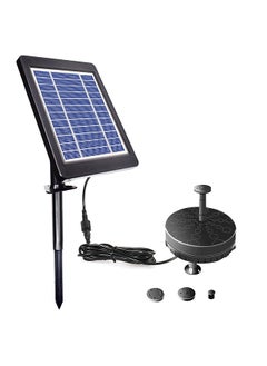 Solar Fountain Pump for Birdbath 6V 3.5W Solar Powered Brushless Submersible Water Pump Built-in Battery LED for Patio Garden Pond Pool