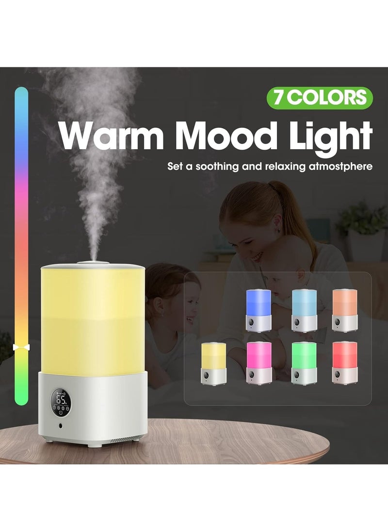 Baeskii - Humidifiers For Bedroom With Night Light, Cool Mist Humidifier For Home, Office & Plant, Auto-Off, Up to 38H, Quiet Operation With 360 Rotation Nozzle, 2.5L - Image 1