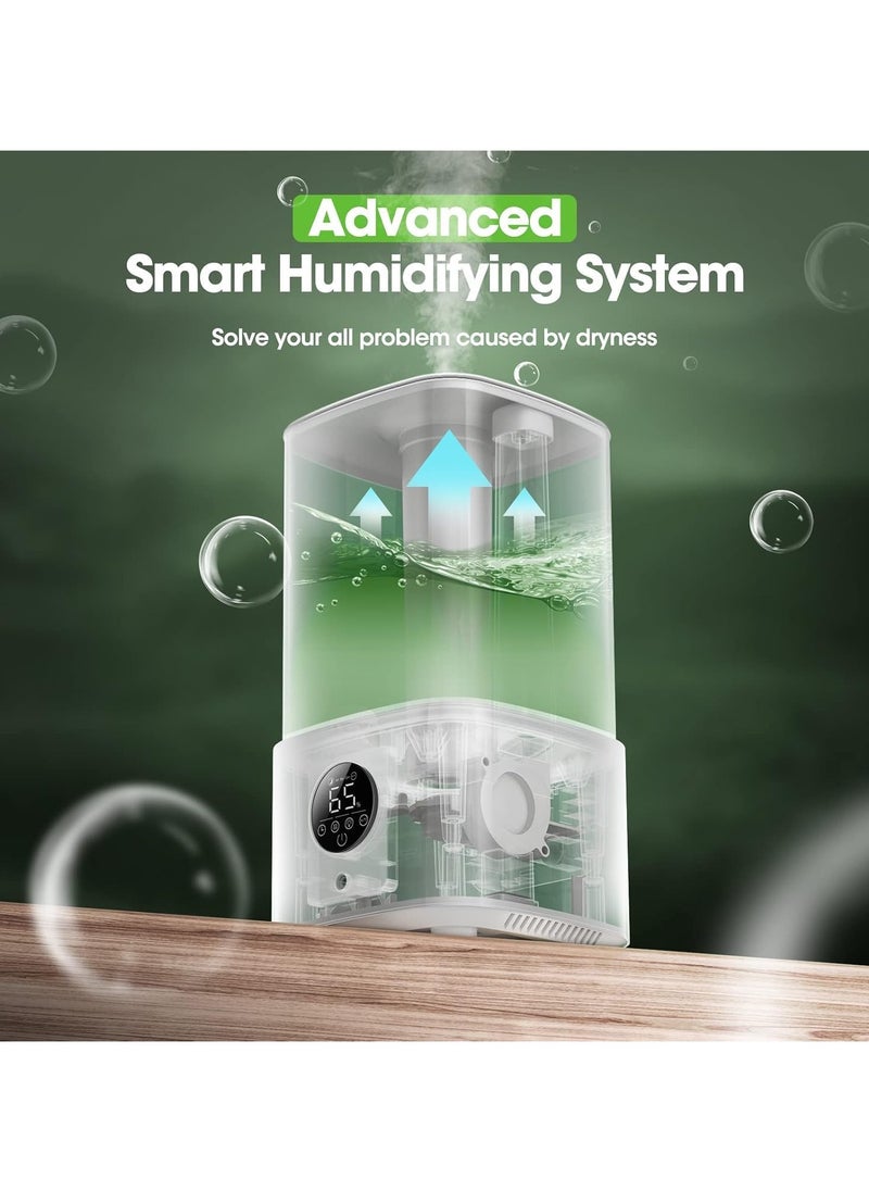 Baeskii - Humidifiers For Bedroom With Night Light, Cool Mist Humidifier For Home, Office & Plant, Auto-Off, Up to 38H, Quiet Operation With 360 Rotation Nozzle, 2.5L - Image 1