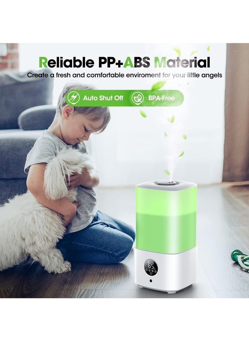 Baeskii - Humidifiers For Bedroom With Night Light, Cool Mist Humidifier For Home, Office & Plant, Auto-Off, Up to 38H, Quiet Operation With 360 Rotation Nozzle, 2.5L - Image 1