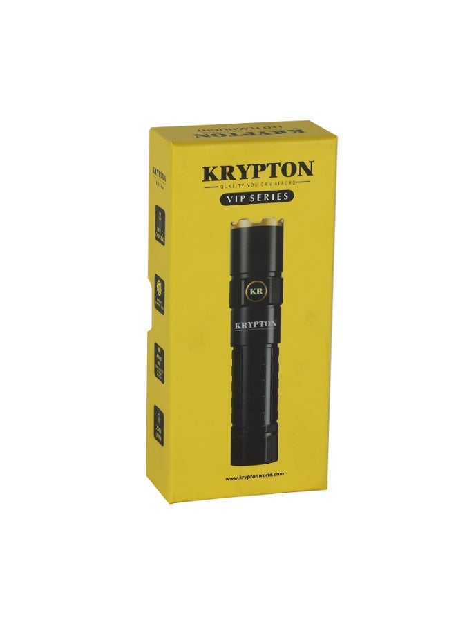 KRYPTON Rechargeable LED Flashlight – 2500 Lumens, 1000M Range, Aluminum Body, USB-C Charging - Image 4