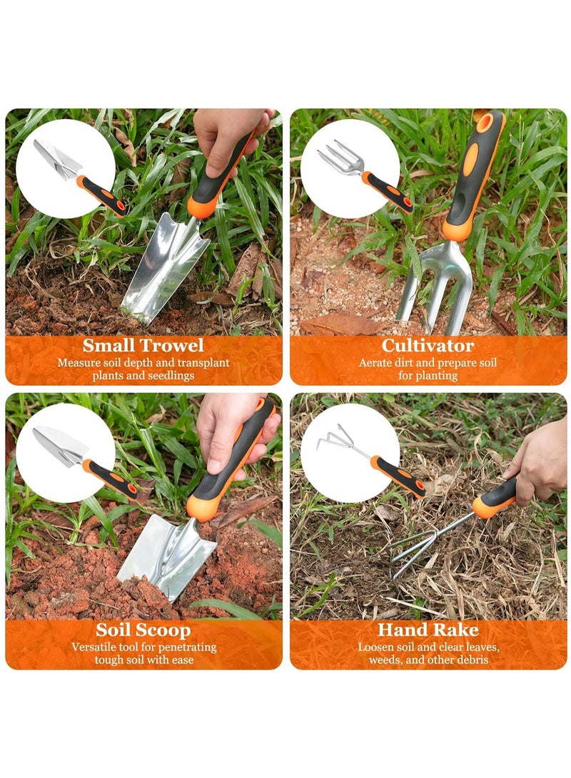 Arabest 7 PCs Gardening Tool Set, Stainless Steel Heavy Duty Gardening Tools with Non-Slip Rubber Handle and Storage Tote Bag - Image 5