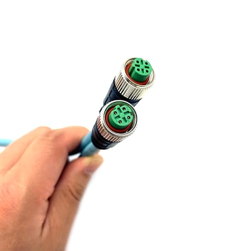 BOUUNCIY 164ft M12 4 Pin D Code Female to Female Ethernet Cable Aviation Plug Communication Industrial Connection Line for Encoder Industrial Automation PLC Network CAT5e Flexible Shield Waterproof 05Meter - Image 1