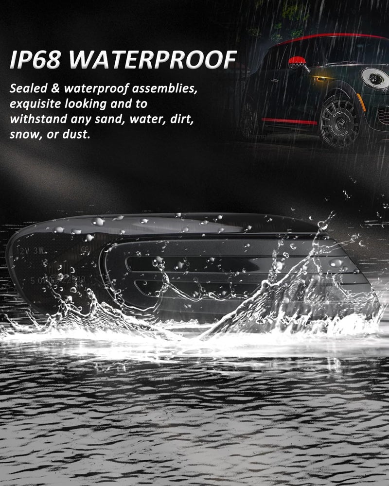 بست فيو مجموعة أضواء Bestview LED الجانبية متوافقة مع Mini Cooper F55 F56 F57 2014-2020، Sequential Blick Amber Light Smoked Dress 2PCS - Image 3