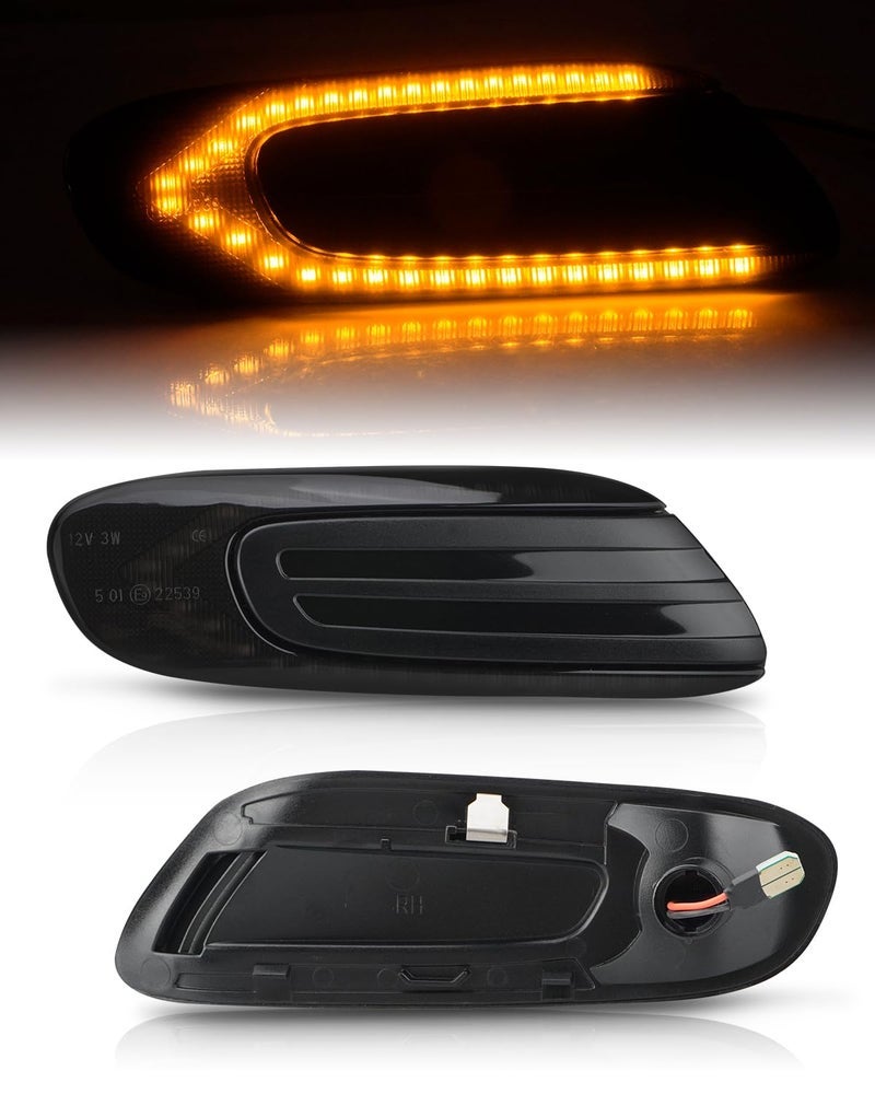 بست فيو مجموعة أضواء Bestview LED الجانبية متوافقة مع Mini Cooper F55 F56 F57 2014-2020، Sequential Blick Amber Light Smoked Dress 2PCS - Image 2