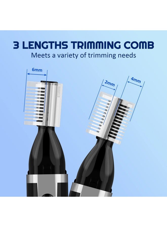 Dapsang Eyebrow Trimmer Electric Eyebrow Razor for Men, Rechargeable Facial Hair Shaver Painless Detail Trimmer with Replacement Blade for Face Beard Neck (Black) - Image 3