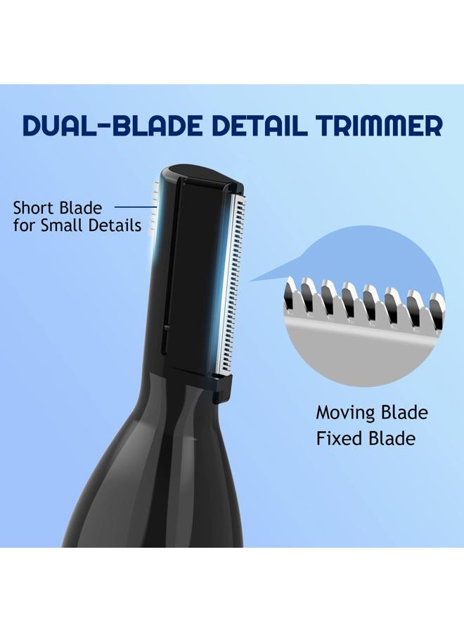 Dapsang Eyebrow Trimmer Electric Eyebrow Razor for Men, Rechargeable Facial Hair Shaver Painless Detail Trimmer with Replacement Blade for Face Beard Neck (Black) - Image 2