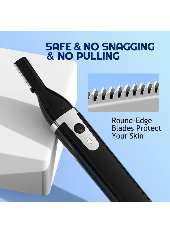 Dapsang Eyebrow Trimmer Electric Eyebrow Razor for Men, Rechargeable Facial Hair Shaver Painless Detail Trimmer with Replacement Blade for Face Beard Neck (Black) - Image 5