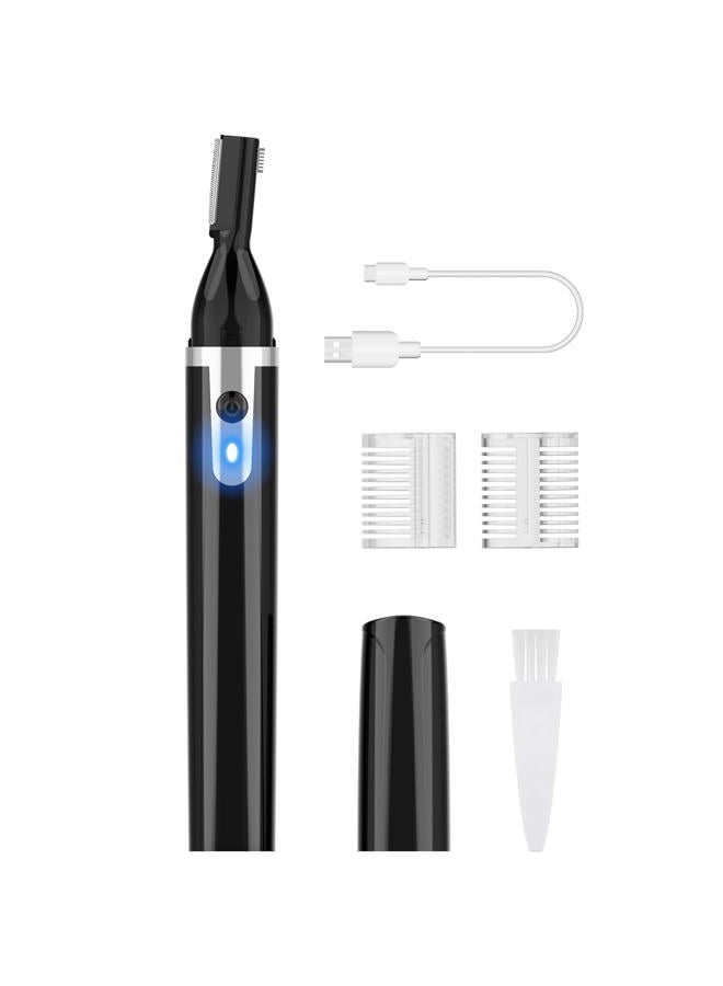 Dapsang Eyebrow Trimmer Electric Eyebrow Razor for Men, Rechargeable Facial Hair Shaver Painless Detail Trimmer with Replacement Blade for Face Beard Neck (Black) - Image 1