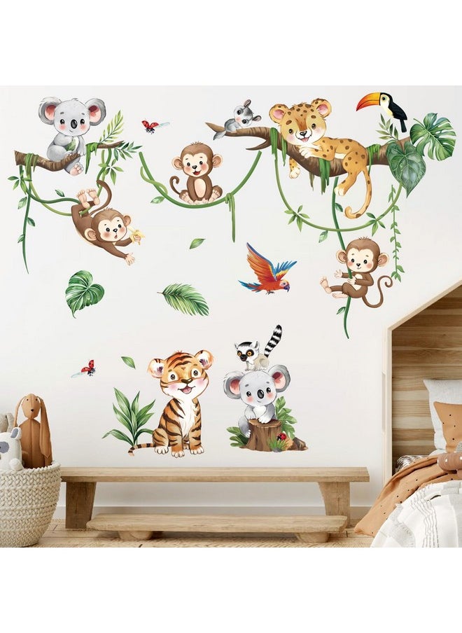 Jungle Animal Tree Branch Wall Decals Safari Animal Monkey Koala Wall Stickers Baby Nursery Kids Bedroom Living Room Wall Decor - pzsku/Z37A537F08FA472E44982Z/45/_/1735214551/c1f2f8d6-b98a-446e-bd54-9f14b89cc501