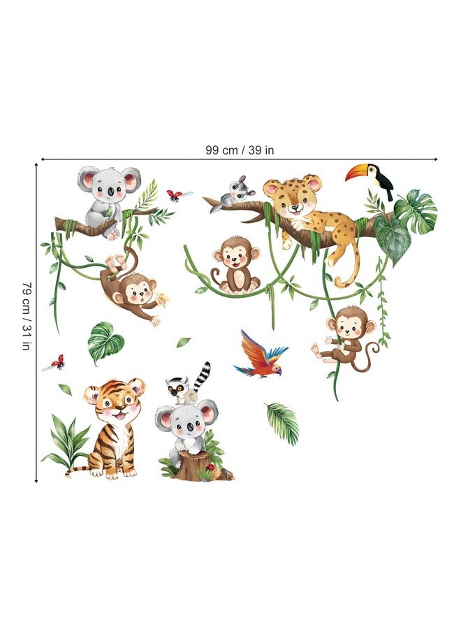 Jungle Animal Tree Branch Wall Decals Safari Animal Monkey Koala Wall Stickers Baby Nursery Kids Bedroom Living Room Wall Decor - pzsku/Z37A537F08FA472E44982Z/45/_/1735214581/e9061879-abbc-4fb0-b38d-75956ef6f068