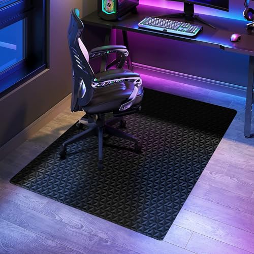 SALLOUS Chair Mat for Hard Floors 47x36 Office Chair Mat for Hardwood Floor MultiPurpose Hard Floor Protector Computer Desk Mat for Home Office NonSlip Vinyl Floor Mat for Gaming Chairs Black