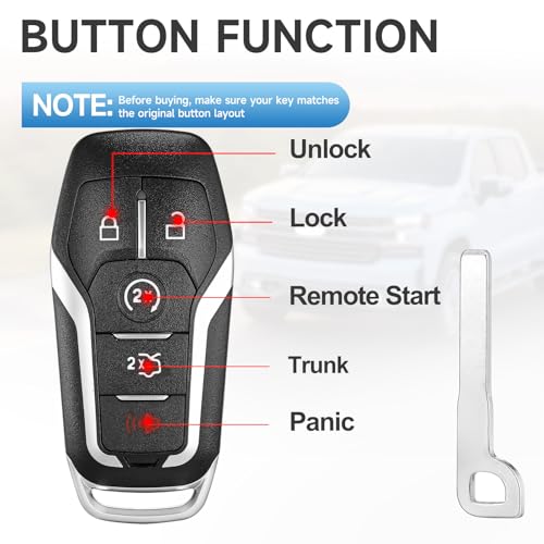 LYFUCESS Key Fob Replacement Fit for Ford Edge Mustang 2015-2017,Explorer 2016-2017,Fusion 2013-2016,Lincoln MKZ 2013-2016,MKC 2014-2016,MKX-2016-2019,Smart Car Keyless Entry Remote Frequency:902Mhz 164-R7989 - Image 5