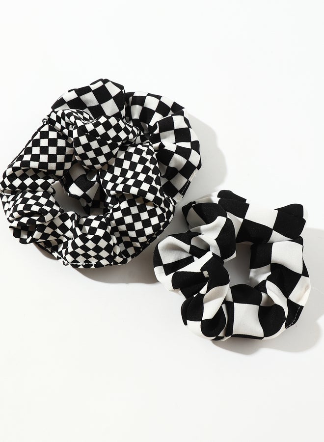 تايك تو مجموعة من 3 ربطات شعر بنمط كاروهات - Image 1