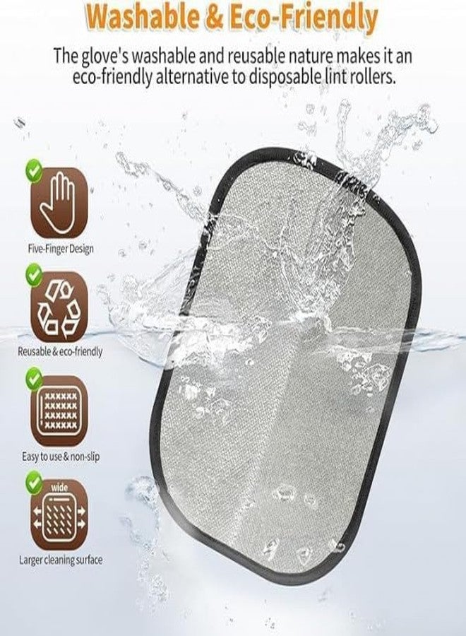 ETSAP Pet Hair Removal Glove, Anti-Static Pet Deshedding Grooming Glove, 5-Finger Design, Mesh Fabric & Wrist Strap Design, Quickly Remove Shedding Cat Dog Hair on Couch, Bed, Clothes (21.5x17CM) - Image 3