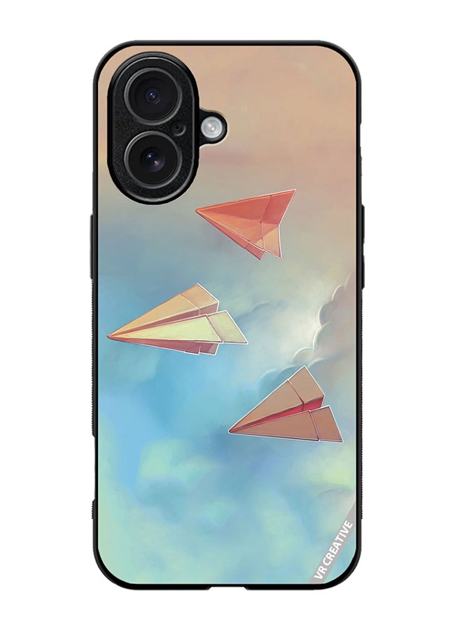 Protective Case Cover For Apple iPhone 17 Paper Plane Design Multicolour