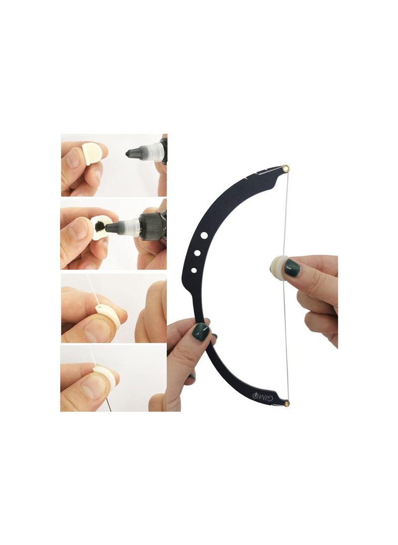 Generic - Eyebrow Mapping String Eyebrow Mapper with Strings Design Eyebrow Threading Line Marker Ruler Painting Line Bow Arrow Ruler Semi Permanent Bow and Arrow Line Ruler Measuring Tool (Black) - Image 1