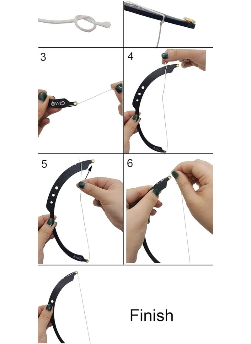 Generic - Eyebrow Mapping String Eyebrow Mapper with Strings Design Eyebrow Threading Line Marker Ruler Painting Line Bow Arrow Ruler Semi Permanent Bow and Arrow Line Ruler Measuring Tool (Black) - Image 1