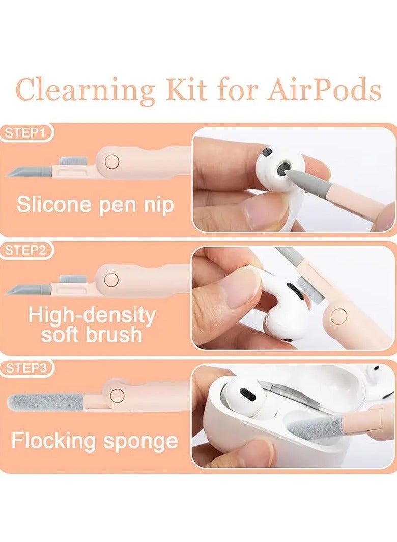 تشاين مجموعة تنظيف الكيبورد 7 في 1 من ويزكيز، اداة تنظيف الكترونية متعددة الوظائف للكمبيوتر والشاشة والجوال وسماعات الاذن - Image 5