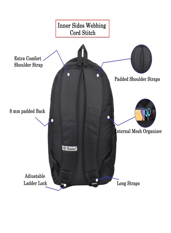 HOT SHOT 32 Ltrs Black Cyan Casual Backpack (1060) - Image 3