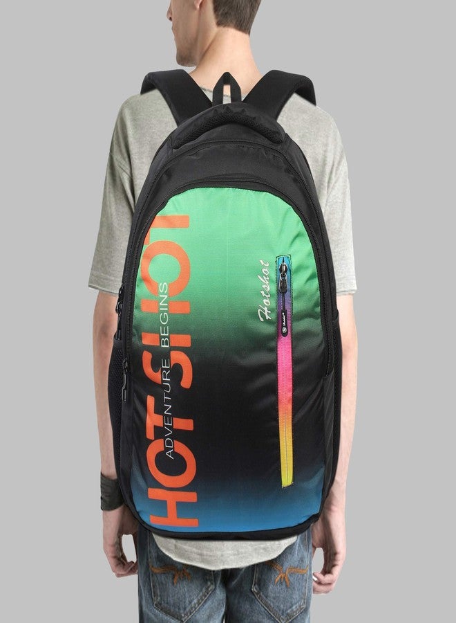 HOT SHOT 32 Ltrs Black Cyan Casual Backpack (1060) - Image 5
