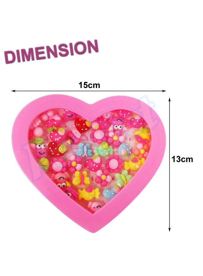 Parteet PARTEET Plastic Cute Unicorn Theme Combo Pack Of 3 Items 1 Modern Finger Rings Box(36Rings), 1 Unicorn Comb, And 1 Unicorn Hairband For Girl Kids, Pink  - Image 5