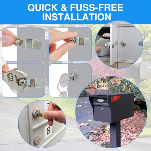 VIXAVI Mailbox Lock Replacement - Universal Mailbox Locks with 4 Keys - Easy to Install Mail Box Lock and Key Set - Durable and Secure Lock Replacement with 4 Keys for Almost All Locking Mail Boxes - Image 3